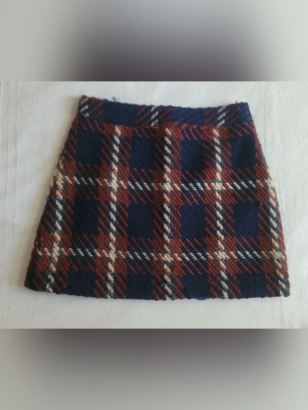 English Factory Plaid Pocket Square - Navy, Brown & Cream